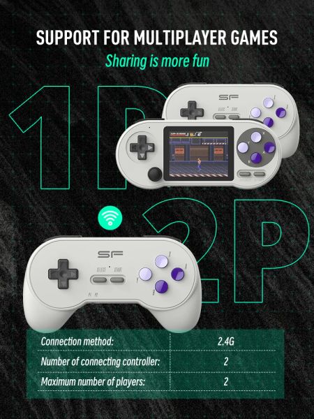 DATA FROG SF2000 Handheld Game Console Portable Retro Video Game Built-in 6000 Games Game Player Support AV Output