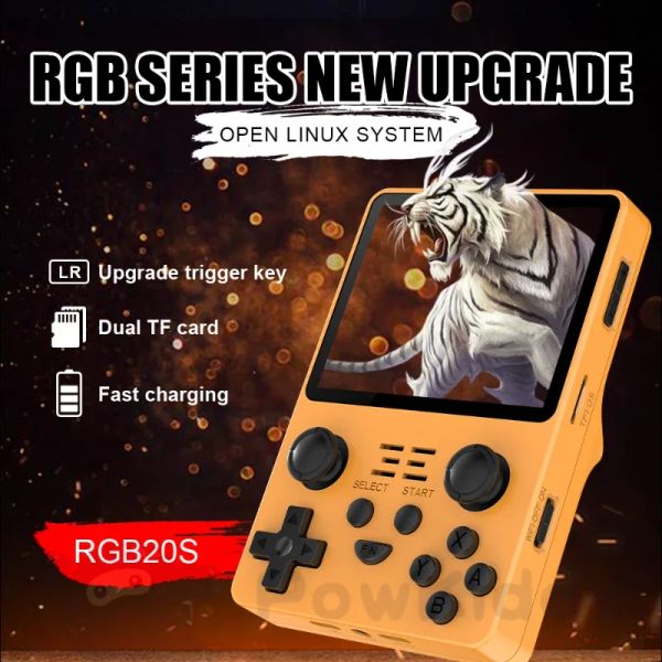 POWKIDDY RGB20S Handheld Game Console Retro Open Source System RK3326 3.5-Inch 4:3 IPS Screen Double Joystick Children's Gifts