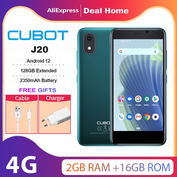 J20 Cubot 4-Inch Mini Smartphone 16GB ROM (128GB Extended) Dual SIM Dual 4G Celulares Android 12 Mobile Phones 2350mAh Cellphone