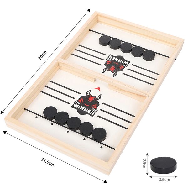Wooden Puzzle Wooden Puzzle Table Hockey large puzzle Paced Fast Sling Puck Winner Party Adult Child Family Desktop Battle Board Game Large Tram Toy Tram Toy
