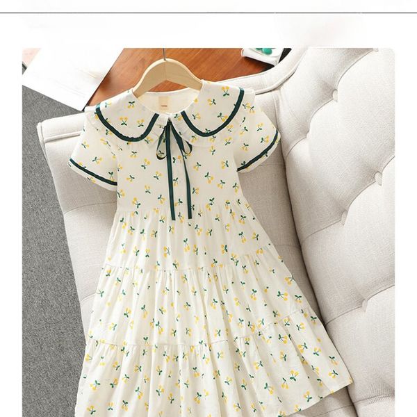 Girls Dress Thin Children's Preppy Floral Skirt Girls Cotton Summer Dress Princess Dress, Beige
Girls Dress Thin Children's Preppy Floral Skirt Girls Cotton Summer Dress Princess Dress, Beige
