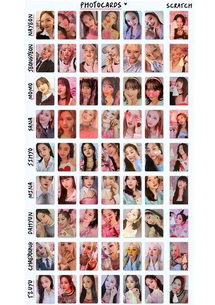 KPOP TWICE Album Formula Of Love Photocards Single-sided Printing LOMO CARDS SANA NAYEON JIHYO 7pcs Personal Card Fan Collection