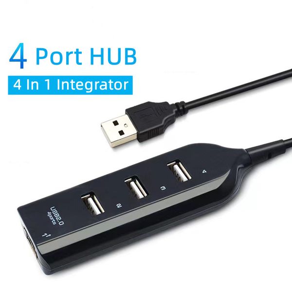 High Speed Hub USB Hub 4 Port USB 2.0 Hub with Cable Mini Hub Socket Pattern Splitter Cable Adapter for Laptop Notebook PC