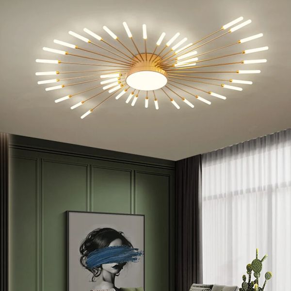 2023 New fireworks Modern led Chandelier For Studyroom Bedroom Kitchen hall Lighting Deco Indoor Lamps Warm 2025 new Home Luster