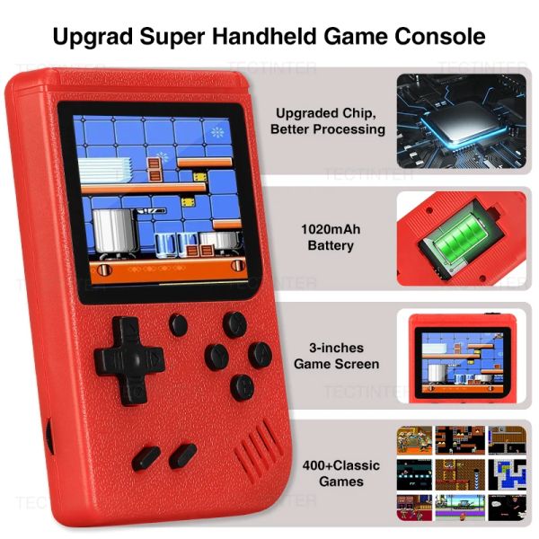 Retro Portable Mini Video Game Console 3.0 Inch LCD Screen Kids Gift 8-Bit Handheld Game Player Built-in 400 games AV Output