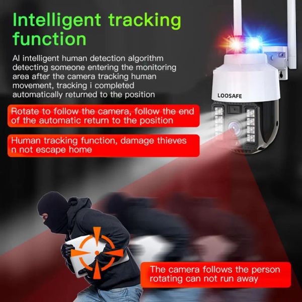 Tuya Smart Indoor Outdoor Video Surveillance Camera new With Warning Light 2025 Ip66 Waterproof 1080P Wifi IP Camera DC adapter included