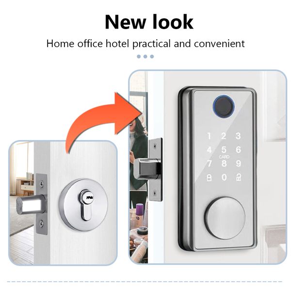 Biometric Smart Locks Anti-theft Electronic Deadbolt Lock Tuya APP Bluetooth-compatible with Key Easy Installation