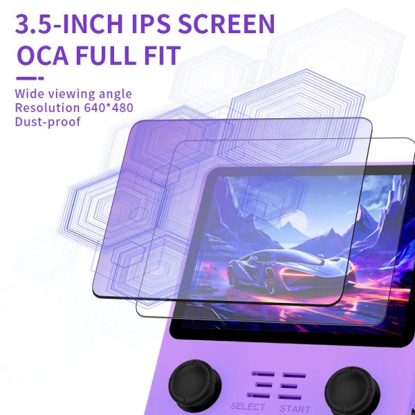 POWKIDDY New Purple RGB20S Handheld Game Console Retro Open Source System RK3326 3.5-Inch 4:3 IPS Screen Children's Gifts