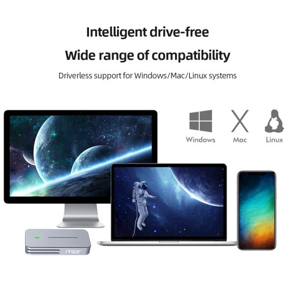 Dual Protocols M.2 NVMe/NGFF SSD Case Aluminum Alloy Solid State Drive Enclosure M-key USB3.2 Gen2 SSD Storage Box for 2230/2242