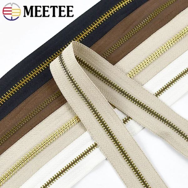 3# 5# Metal Zipper By The Meter Garment Shoes Decorative Zippers for Sewing Bag Clothes Zips Repair Kits DIY Tailor Accessories