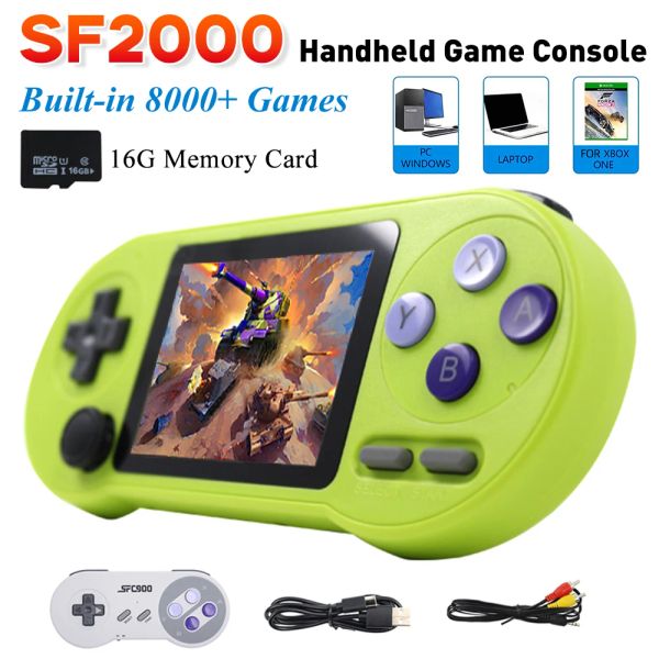 SF2000 Handheld Game Console 3 Inch IPS Screen Retro Video Game Console Player 7 Emulators Built-in 8000+ Games with 16G Card