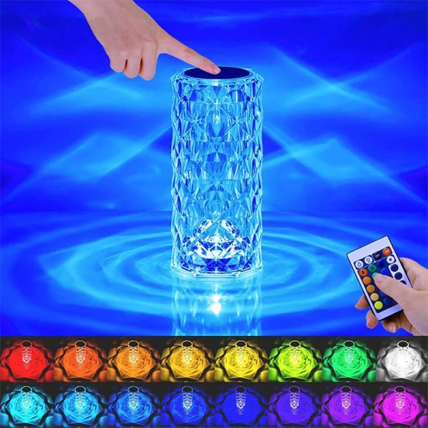 Crystal LED Table Lamp Rose Light Projector 3/16 Colors Touch Night Light Romantic Diamond Atmosphere Light USB Home Bar Decor
Crystal LED Table Lamp Rose Light Projector 3/16 Colors Touch Night Light Romantic Diamond Atmosphere Light USB Home Bar Decor