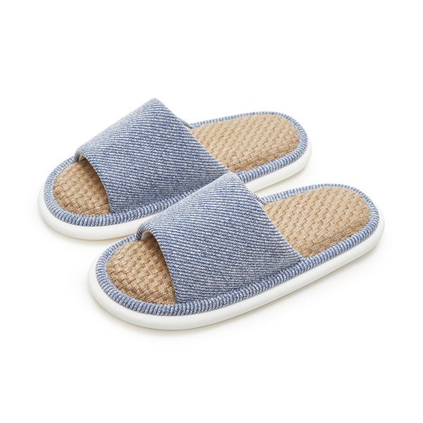 

Slippers Designer Women Summer Luxury Sandals Fashion Cotton Slides Best Quality With Original Box Large Sizes Eur35-42, Navy