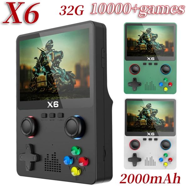 2024 X6 Portable Retro Game Console 4K 10000+ Games Box 3.5inch Mini Handheld Video Gaming Devices Player For Adults Kids Gifts
