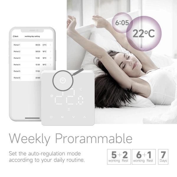Beok Tuya Wifi Thermostat for Smart Home Electric Floor Heating Water UnderFloor Warm Floor Gas Boiler Temperature Controller