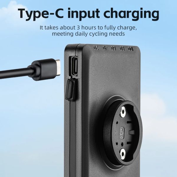 ROCKBROS Bike Light Type C Charging Waterproof Cycling Lamp Handlebar Flashlight mAh With Digital Display For Garmin Bryton