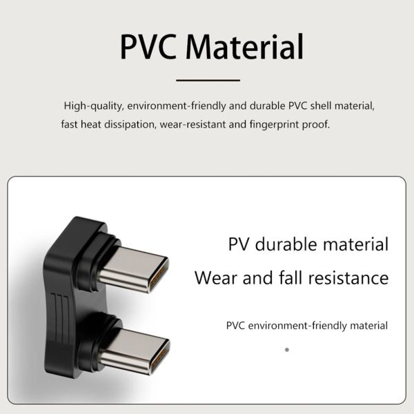 2 in 1 USB C Adapter Male To Male U Shaped Type-C To Type-C Adapter 480Mbps Data Transfer PD65W Charging for Mobile Phone Tablet