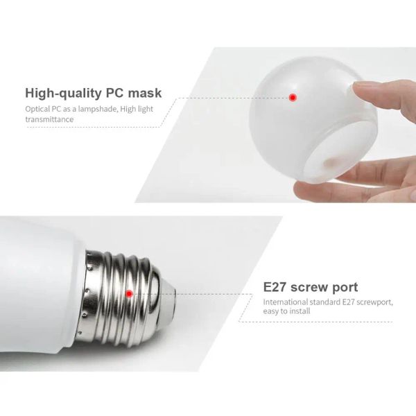 LED Light Sensor Light Bulb E27 15W Dusk to Dawn Smart Auto ON/OFF Switch Day to Night Lamp 110V 220V For Stair Hallway Pathway