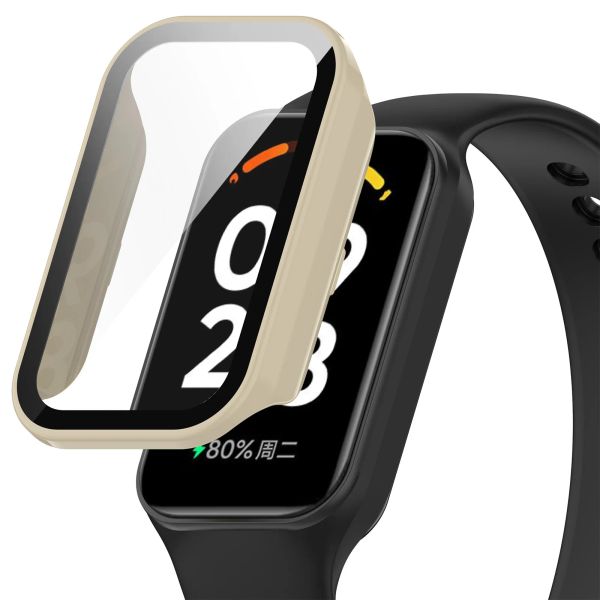 PC Case Cover for Redmi Band 2 Bumper Frame Protector Tempered Glass Screen Protect for Xiaomi smart Band 8 Active Case Glass