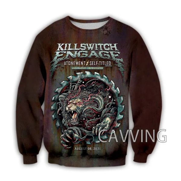 CAVVING 3D Printed Killswitch Engage Crewneck Sweatshirts Harajuku Styles Tops Long Sleeve Sweatshirts for Men/women