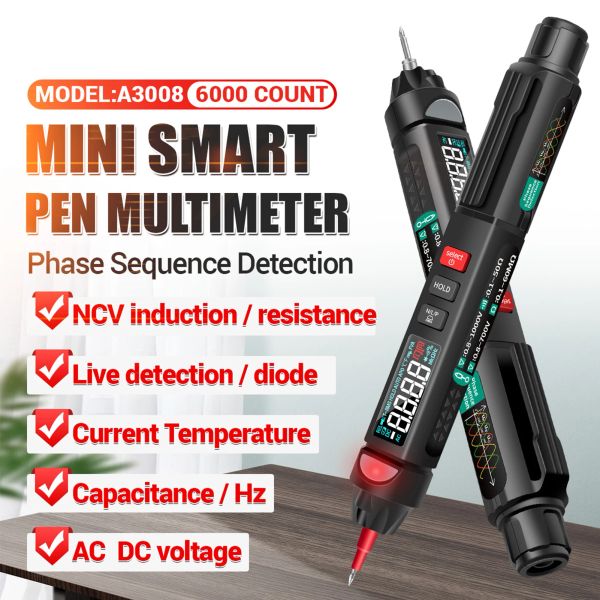 ANENG Multimeter Professional Digital Multimeter Tester A3007/A3008 Auto Sensor Pen Tester 6000 Counts Voltage Multitester