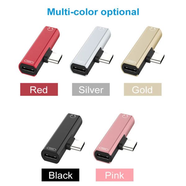 2 In 1 USB Type C Adapter 3.5mm Jack Audio Headphone Adapter USB-C Charging Adapter For Huawei Xiaomi Headphone Adapter