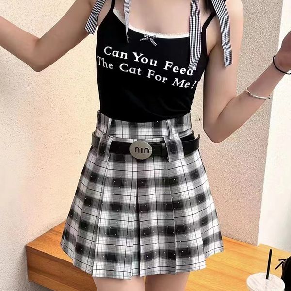 miui clothes skirts for womens mini skirt summer new classic black white plaid Rhinestone decoration high waist pleated skirt
miui clothes skirts for womens mini skirt summer new classic black white plaid Rhinestone decoration high waist pleated skirt