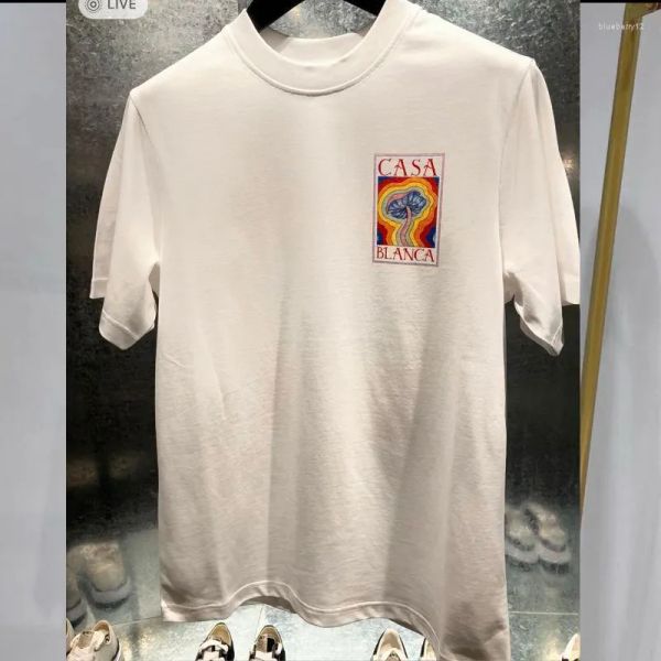 Men's T Shirts Designer Tees Rainbow Mushroom Letter Print Short Sleeve Tops Cotton Loose casa blanca Men Women Shirt, White
Men's T Shirts Designer Tees Rainbow Mushroom Letter Print Short Sleeve Tops Cotton Loose casa blanca Men Women Shirt, White