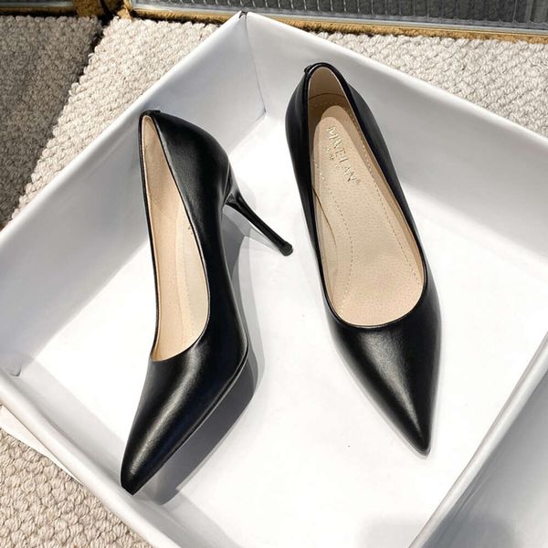 2182-1 Work Shoes Black Long standing Shoes Soft leather pointy toe Versatile formal dress High heeled professional single shoes for women, Black (9cm)
2182-1 Work Shoes Black Long standing Shoes Soft leather pointy toe Versatile formal dress High heeled professional single shoes for women, Black (9cm)