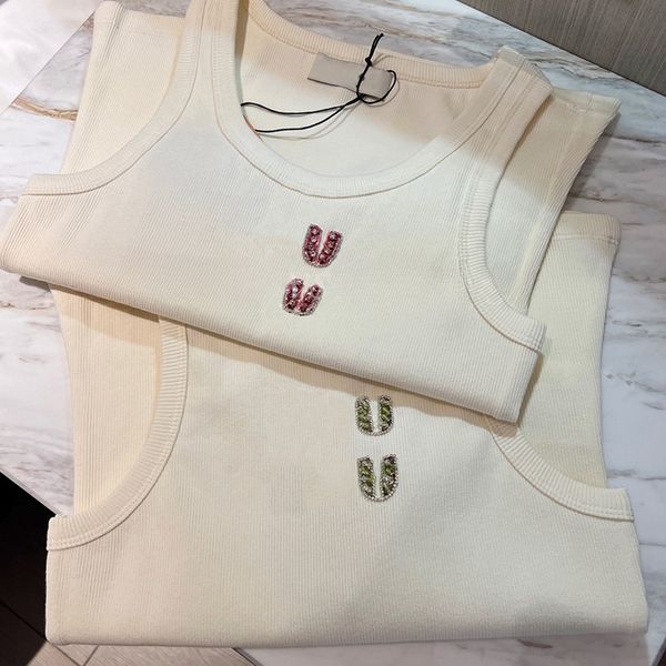 Good Quality Fashion Designer Beads Letter Style T-Shirt Tanks Tops Designer Summer Vest Luxury Singlet Sports Fitness Vest, Beige-pink top
Good Quality Fashion Designer Beads Letter Style T-Shirt Tanks Tops Designer Summer Vest Luxury Singlet Sports Fitness Vest, Beige-pink top