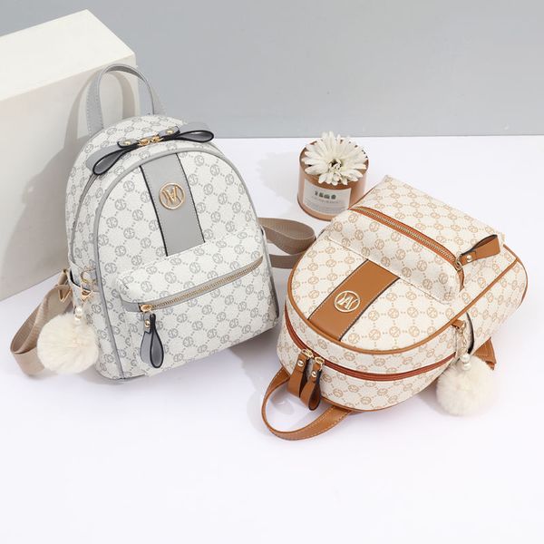 wholesale women shoulder bag lightweight wear-resistant printed contrast leather leisure travel backpack sweet and lovely fur ball pendant fashion handbag 9944, Image colors
wholesale women shoulder bag lightweight wear-resistant printed contrast leather leisure travel backpack sweet and lovely fur ball pendant fashion handbag 9944, Image colors