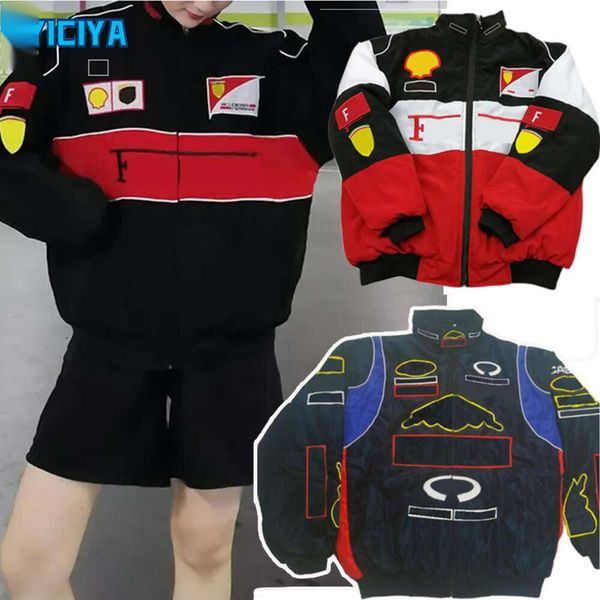 

F1 fans jacket racing High quality clothing American bomber jackets cotton autumn and winter clothes full embroidered motorcycle jacket's 2024 Parker coat, 18_color