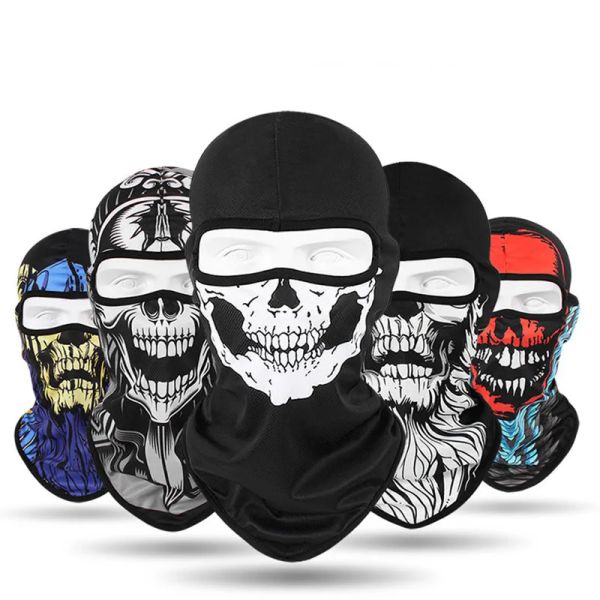

Skull Balaclava Mask Men Cycling Cap Snowboard Ski Face Cover Motorcycle Bicycle Hat Bandana Scarf Neckwarm Breathable Windproof