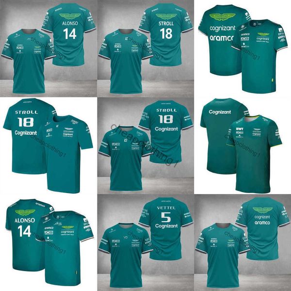 

T-Shirts Hot Aston Martin F1 2023 Team Polo Shirt Formula One Racing Fan Top, Lightyellow