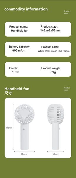 2026 New Q2 Portable Rechargeable Fan USB Gadgets Charging Cool Removable Handheld Mini Outdoor Fans Pocket Folding 4 outdoor Colors Free Shipping