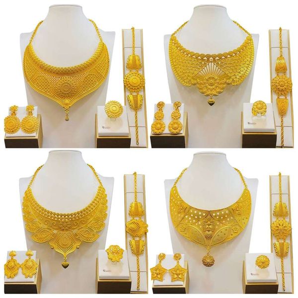 5pcs Gold Plated Necklace Earrings Dubai Women's Four Piece Jewelry Set Women's Daily Party And Wedding Season
5pcs Gold Plated Necklace Earrings Dubai Women's Four Piece Jewelry Set Women's Daily Party And Wedding Season