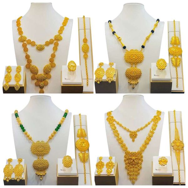 Gold Plated Dubai Saudi Bride Wedding Necklace Earrings Ring Bracelet Four piece Set Jewelry European And American Style Bridal Jewelry Set - Trapezoid Cutout Flower
Gold Plated Dubai Saudi Bride Wedding Necklace Earrings Ring Bracelet Four piece Set Jewelry European And American Style Bridal Jewelry Set - Trapezoid Cutout Flower