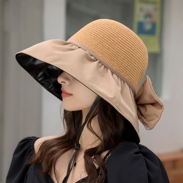 Summer New Women Bucket Hat UV Protection Sun Hats Solid Color Soft Foldable Wide Brim Outdoor Beach Panama Cap Ponytail Caps, Cream-coloured
Summer New Women Bucket Hat UV Protection Sun Hats Solid Color Soft Foldable Wide Brim Outdoor Beach Panama Cap Ponytail Caps, Cream-coloured