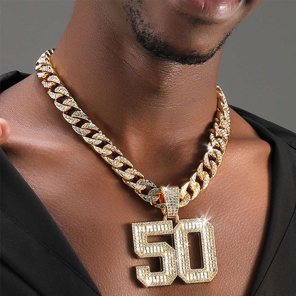 HipHop Neskiace Chains Necklaces Jewelry 50 Number Full Diamond Men's Pendant High end Hip Hop Fashion Brand Cuban Necklace
HipHop Neskiace Chains Necklaces Jewelry 50 Number Full Diamond Men's Pendant High end Hip Hop Fashion Brand Cuban Necklace