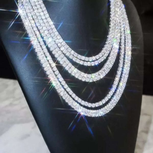 Moissanite Diamond Necklace in White Gold