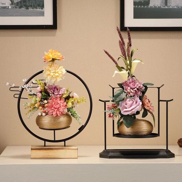 Chinese Vases Ceramic Vase Simulation Flower Ornaments Arrangement Home Furnishing Crafts Office Desktop Metal Figurines Decoration
Chinese Vases Ceramic Vase Simulation Flower Ornaments Arrangement Home Furnishing Crafts Office Desktop Metal Figurines Decoration