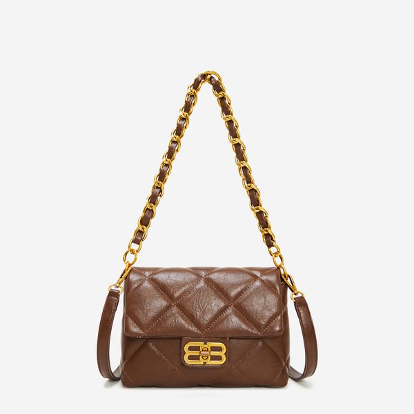 Fashion Ladies PU leather shoulder bag chain bag Women Plaid Handbags Cross body Bag with long shoulder strap for girls, Brown
Fashion Ladies PU leather shoulder bag chain bag Women Plaid Handbags Cross body Bag with long shoulder strap for girls, Brown