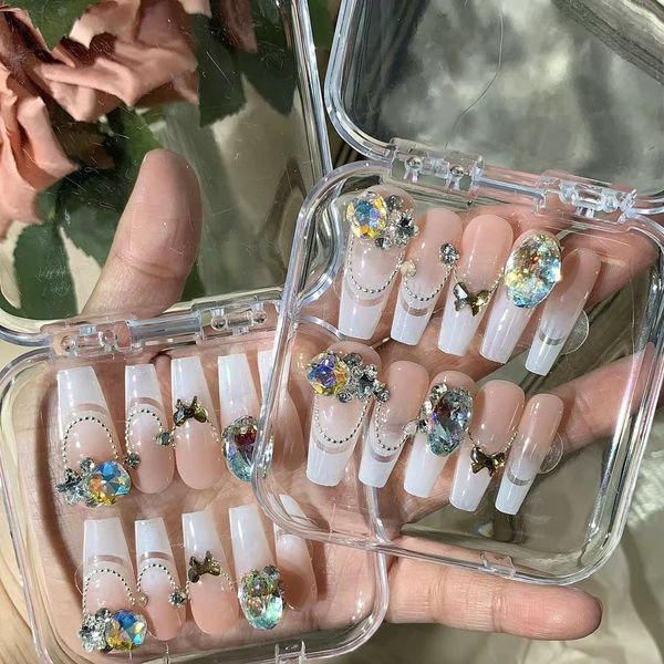 Long Handmade False Nails Coffin nude pink design Artificial Ballerina Fake With Jelly Glue Full Cover Nail Tips Press On XS S M L nail art, Multi
Long Handmade False Nails Coffin nude pink design Artificial Ballerina Fake With Jelly Glue Full Cover Nail Tips Press On XS S M L nail art, Multi