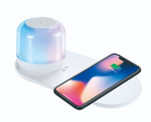 New Bluetooth speaker wireless charging Bluetooth sound wireless charger household night light subwoofer