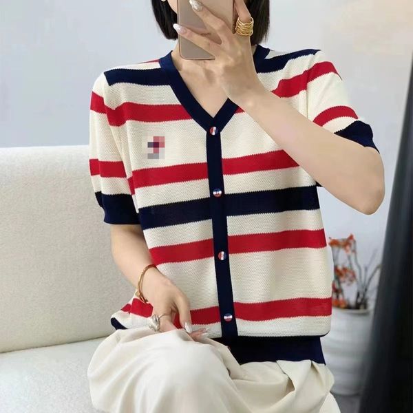 "Stylish Summer Korean V-Neck Sweater with Red Stripes and Love Embroidery - Perfect for Adding a Pop of Color to Your Wardrobe", Multi
"Stylish Summer Korean V-Neck Sweater with Red Stripes and Love Embroidery - Perfect for Adding a Pop of Color to Your Wardrobe", Multi