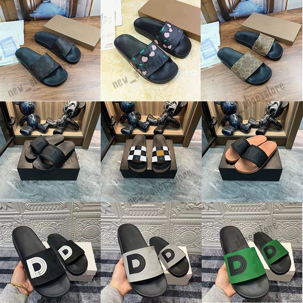 Designer Women's Slippers Sandals Summer Wide Flat Rubber Slides Fashion Soft Men's Pool Beach Slipper Shoes Classical Printed Non-slip Flip Flops Slide 35-46