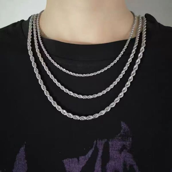 Gold Chains Fashion silver Hip Hop Jewelry Rope Chain Mens Necklace Miami Cuban Link Chain Necklace Gift width is about 3mm
Gold Chains Fashion silver Hip Hop Jewelry Rope Chain Mens Necklace Miami Cuban Link Chain Necklace Gift width is about 3mm