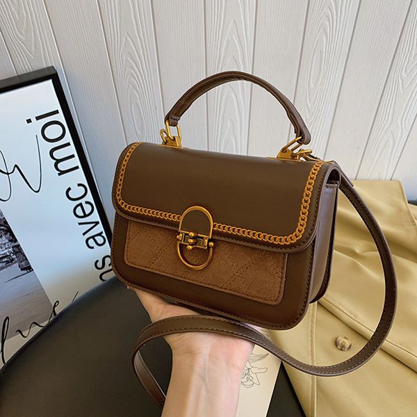 Korean Version Spring New Fashion Ladies Handbag Shoulder Bag Texture Small Square Bag for Women, Brown
Korean Version Spring New Fashion Ladies Handbag Shoulder Bag Texture Small Square Bag for Women, Brown