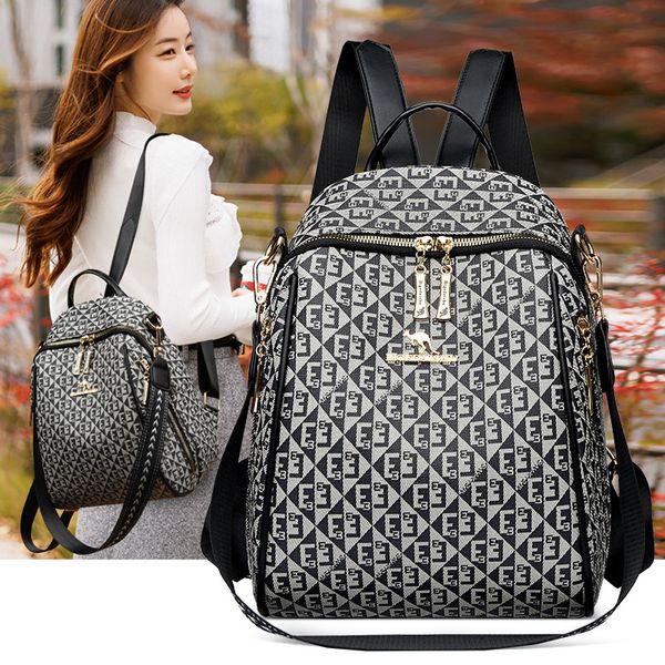 Factory outlet womens shoulder bag simple fashion printed handbag elegant retro letters casual backpack niche popular color matching leather handbag 8005#, Black
Factory outlet womens shoulder bag simple fashion printed handbag elegant retro letters casual backpack niche popular color matching leather handbag 8005#, Black