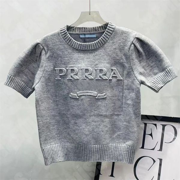 Wool Blend Women Knit Shirts Designer Summer Short Sleeve Sweater Top Tees Lady Luxury Brand Knitted Tshirts Early Spring Round Neck Sweatshirts, White
Wool Blend Women Knit Shirts Designer Summer Short Sleeve Sweater Top Tees Lady Luxury Brand Knitted Tshirts Early Spring Round Neck Sweatshirts, White